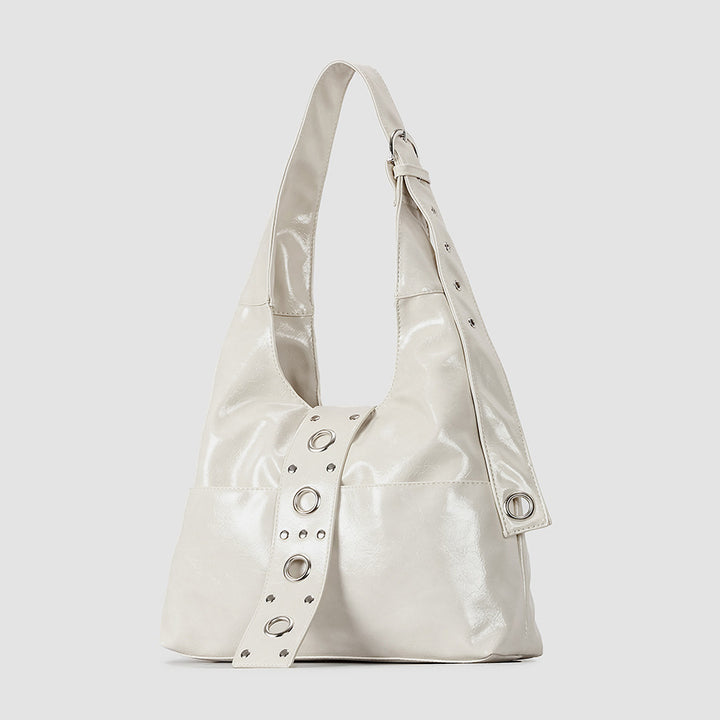 Sleek Patent Leather Hobo Bag