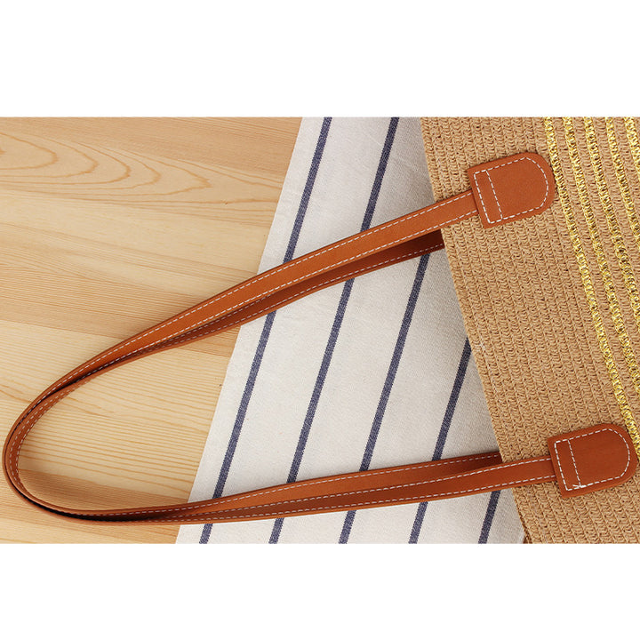 Straw bag in modern stripe look Kalsten