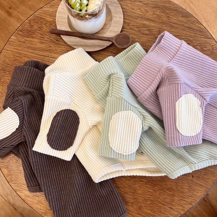 Ribbed Mock-Neck Pet Sweater with Contrast Patch & Sherpa Cuff