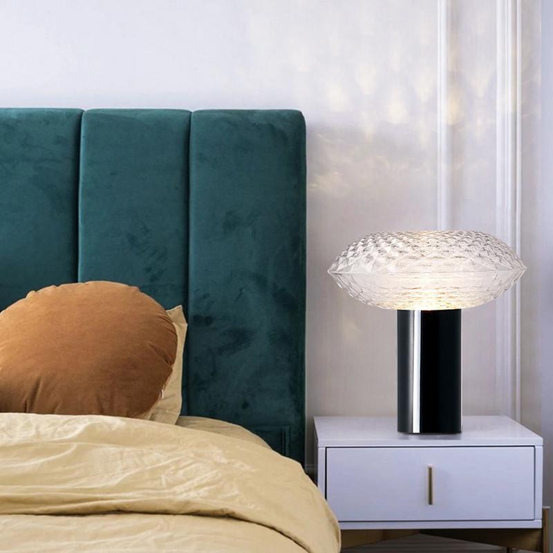 Decorative Glass Table Lamp with Geometric Design