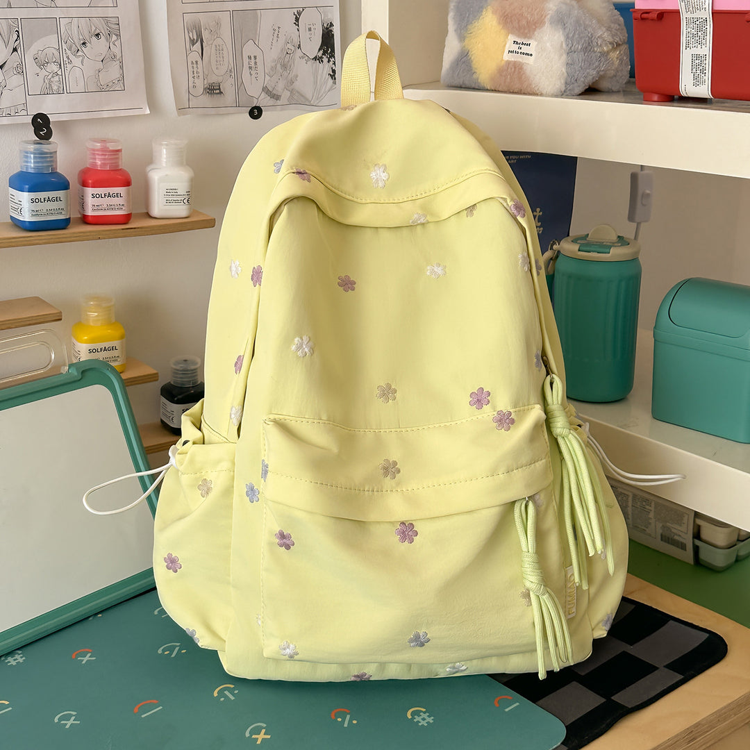 Embroidered Floral Print Backpack Kalsten