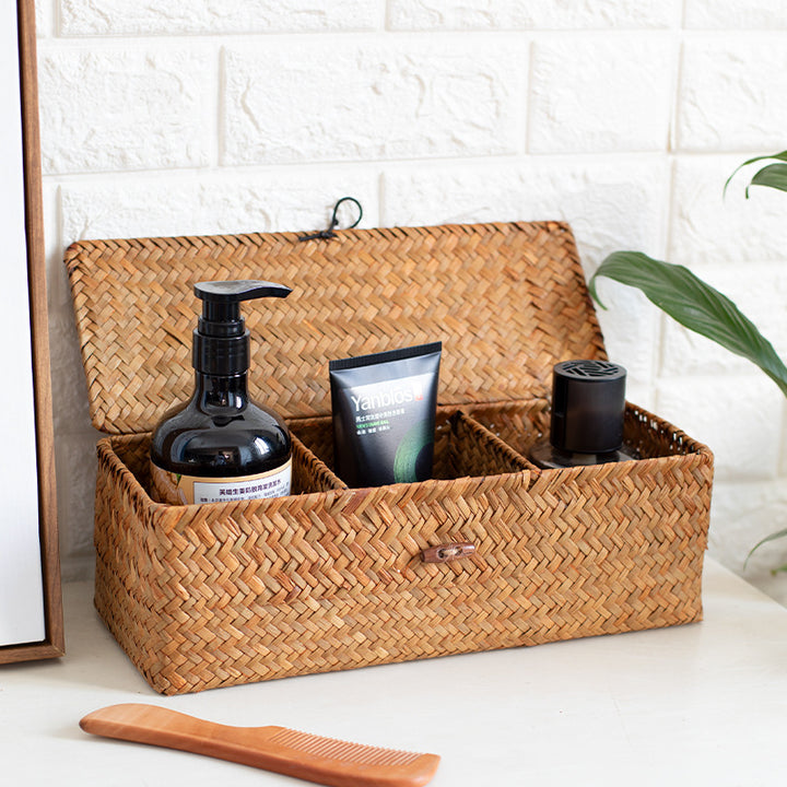 Unisex storage box made of handwoven natural material Kalsten