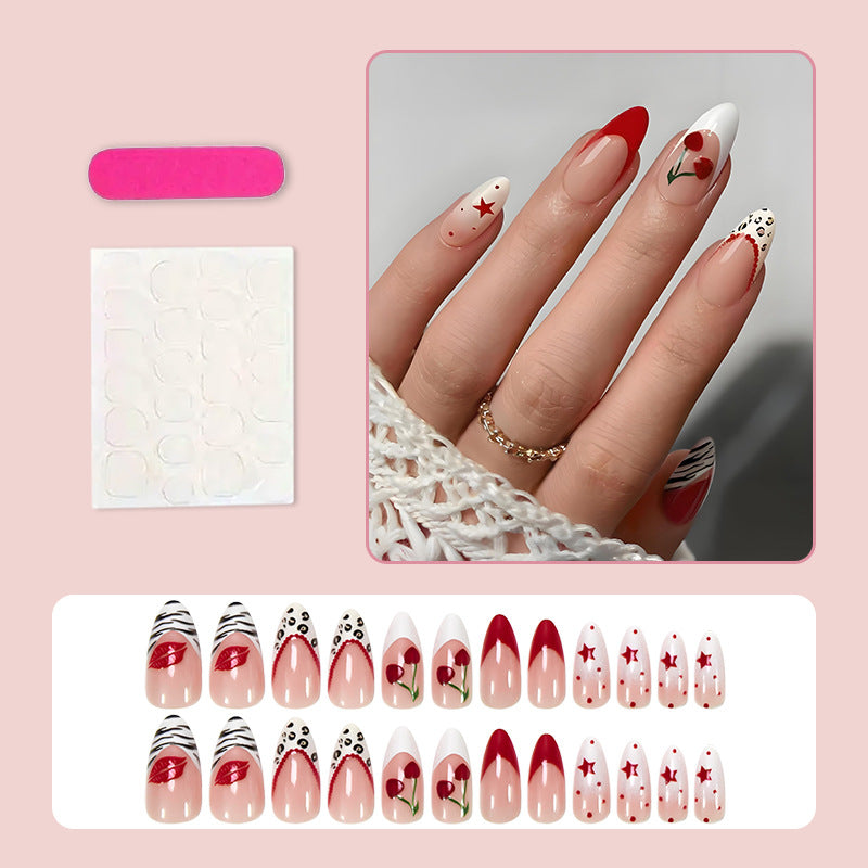 Artificial nail set with creative star and flower motifs Kalsten