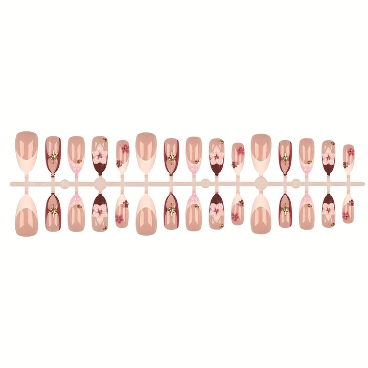 Artistic Floral Design Press-On Nail Set