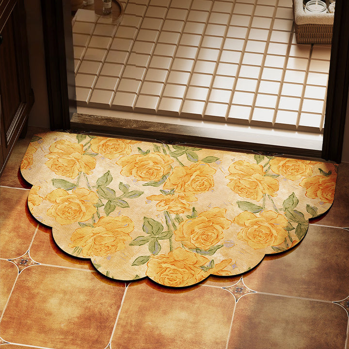 Decorative Floral Area Mat for Indoor Spaces