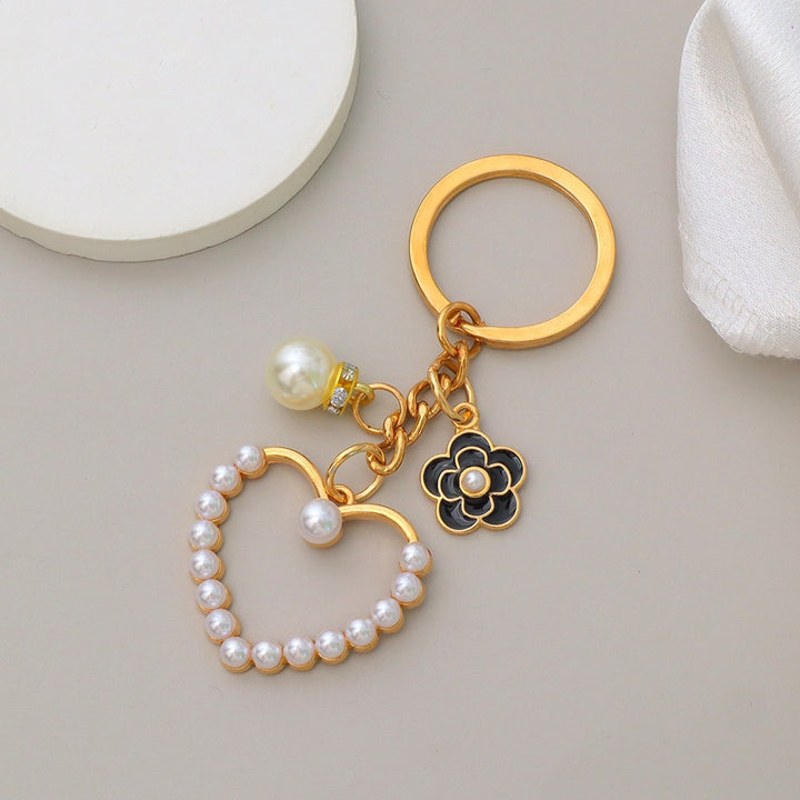 Keychain with heart and flower motif Kalsten