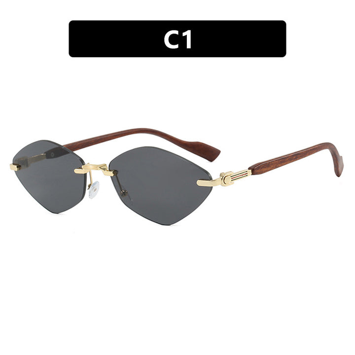 Women's geometric sunglasses with luxurious wooden arms and polarized lenses Kalsten