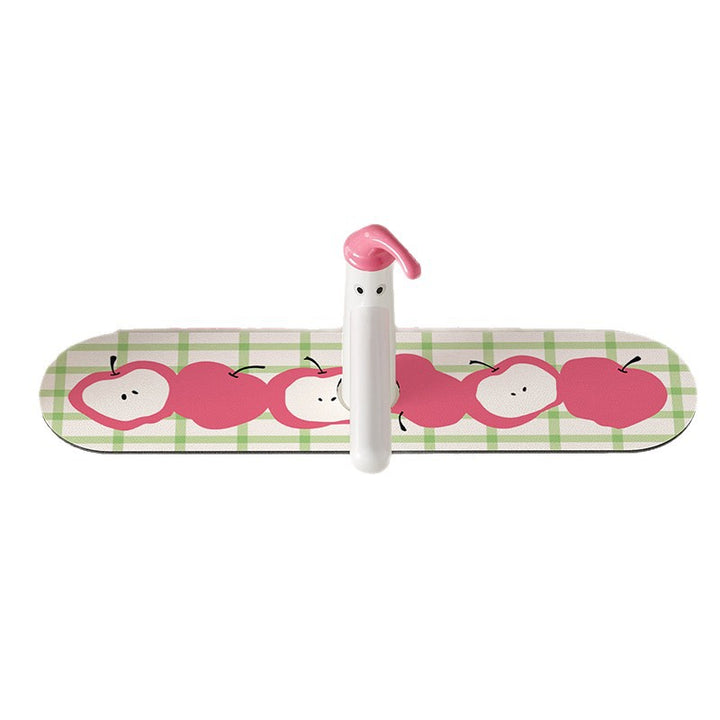 Decorative Waterproof Anti-Splash Sink Counter Mat with Adhesive Backing and Cute Apple Illustration