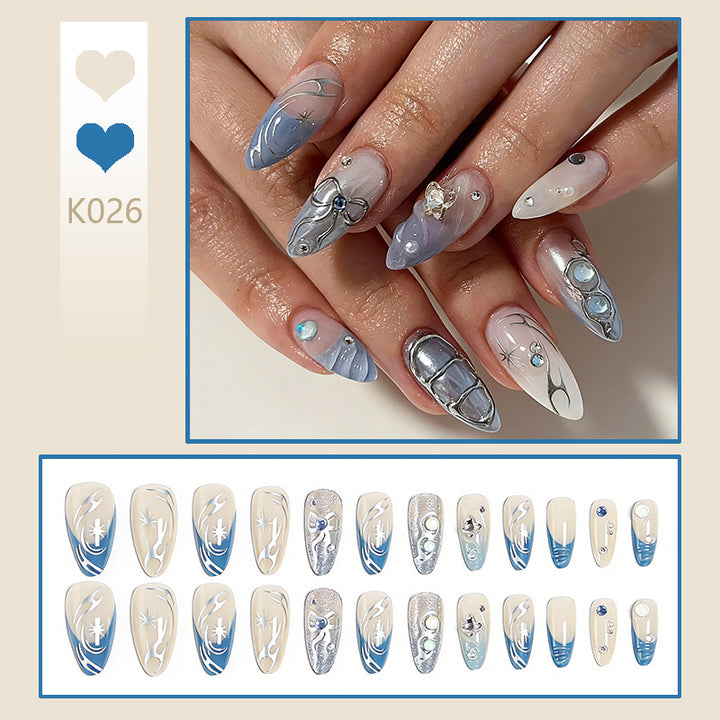 Artful 3D Nail Tips with Delicate Design Kalsten
