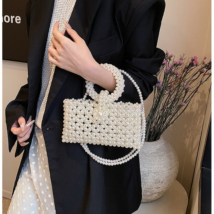 Elegant Pearl-Embellished Evening Handbag