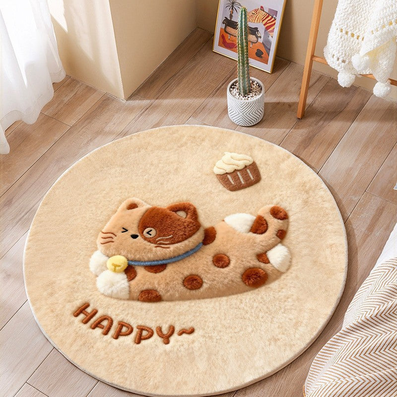 Cat-Themed Round Area Rug
