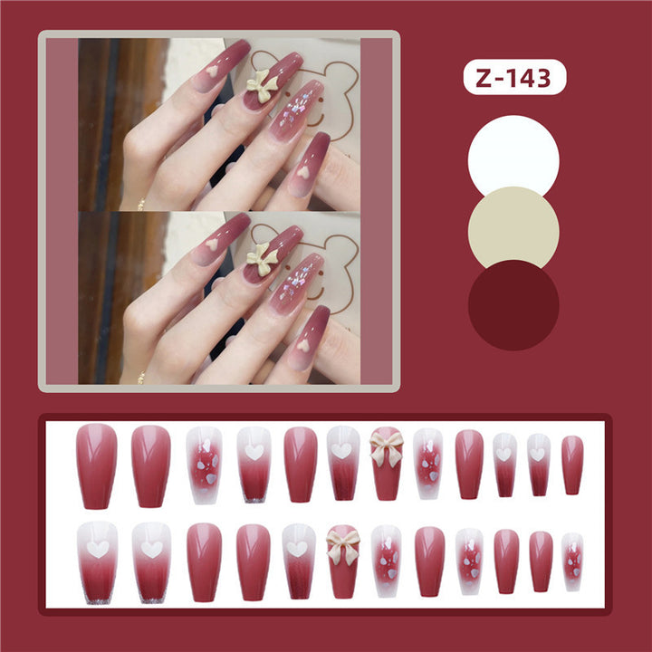 Decorative Heart-Theme Press-On Nail Art