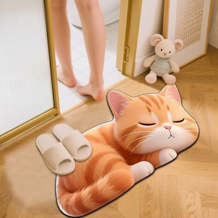 Cute Cat-Themed Bath Mat Kalsten