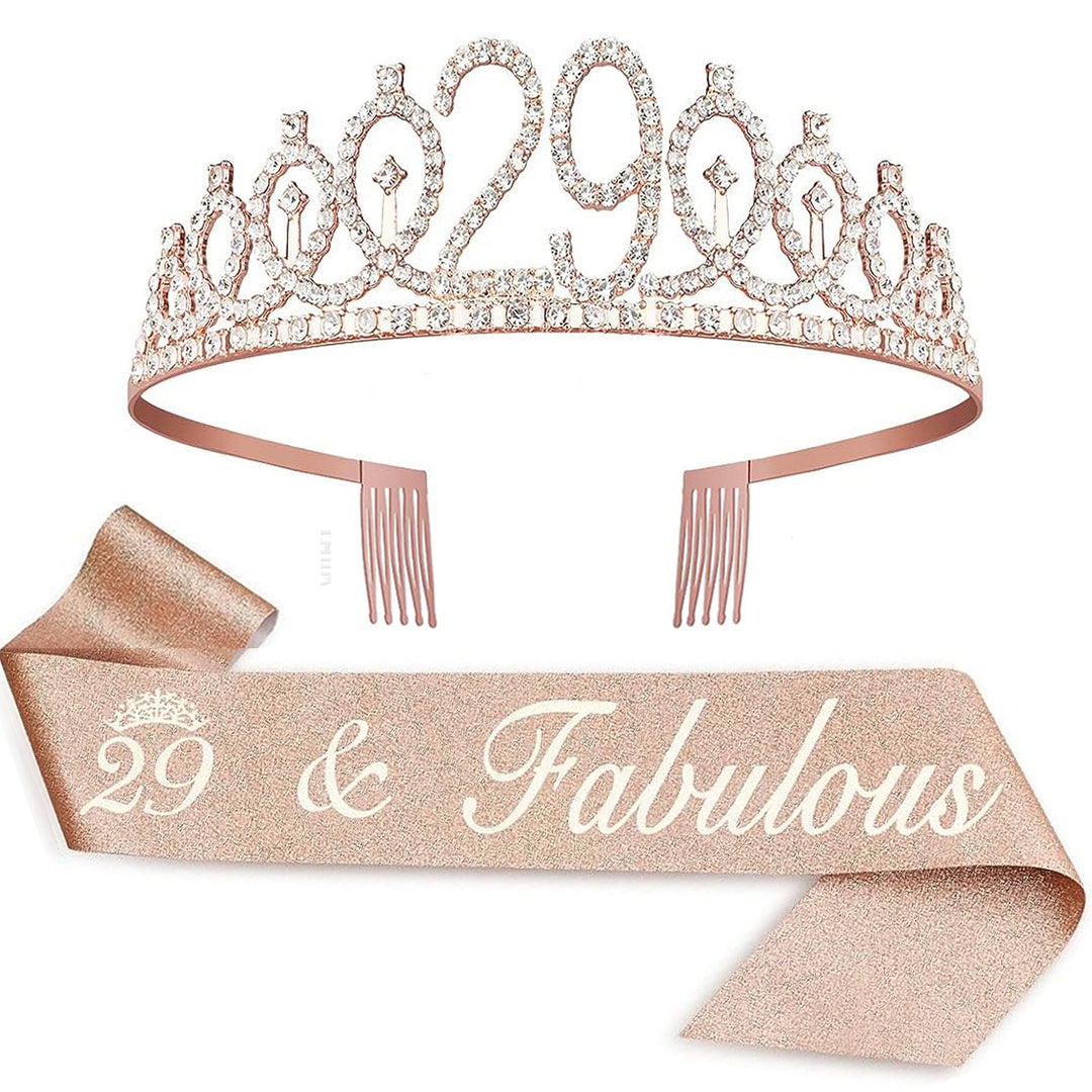 Ladies Crystal Princess Crown with 30 & Fabulous lettering Kalsten