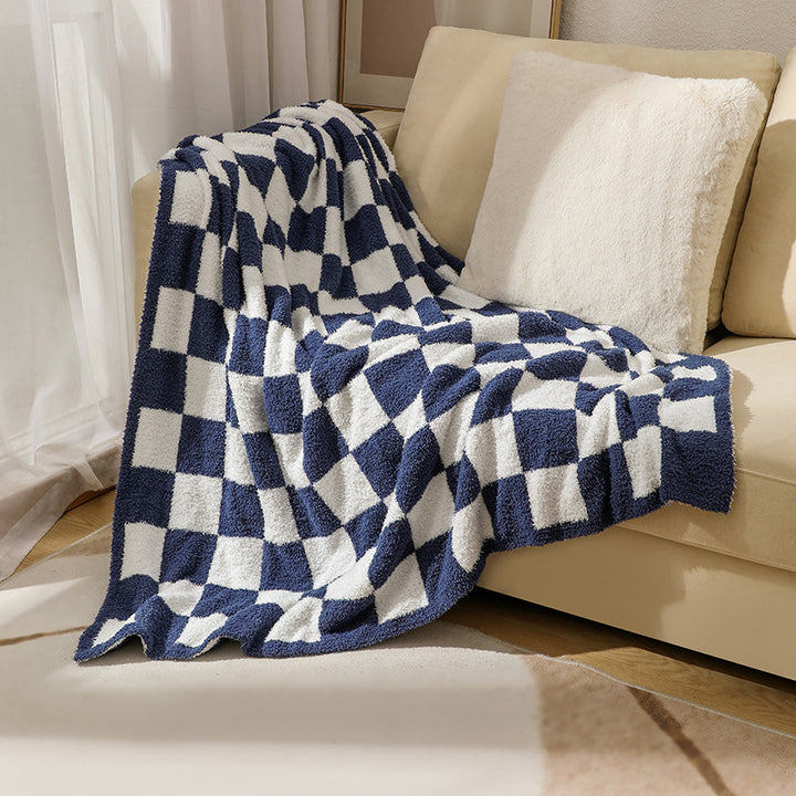 Soft Plush Checkerboard Throw Blanket Kalsten