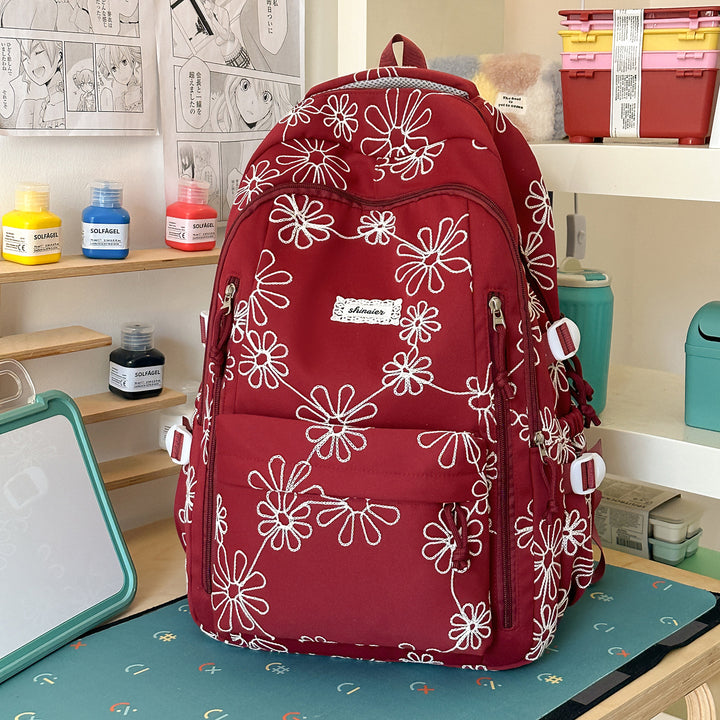 Embroidered Floral Patterned Backpack Kalsten