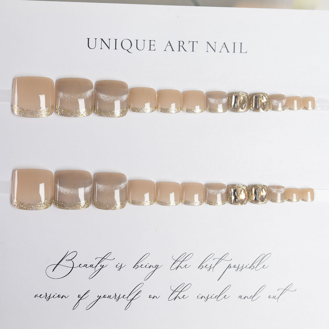 Decorative Rhinestone Embedded Toenail Art