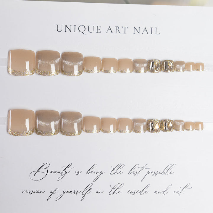 Decorative Rhinestone Embedded Toenail Art