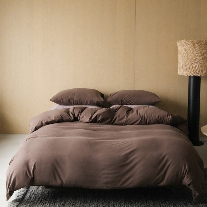 Extra-soft cotton satin duvet cover set with hotel finish and concealed zipper