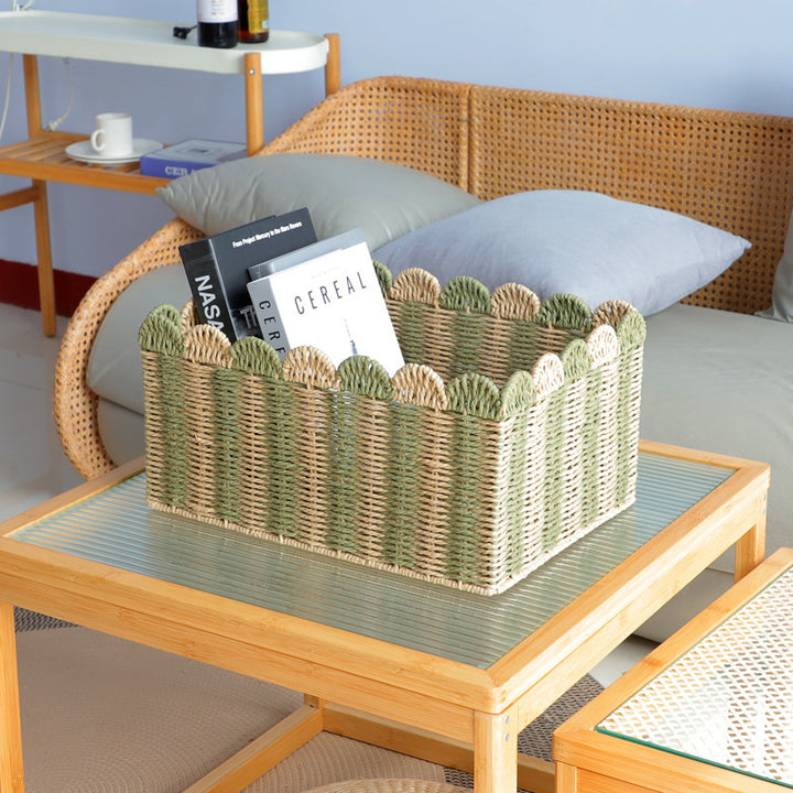 Scalloped Edge Decorative Storage Basket Kalsten