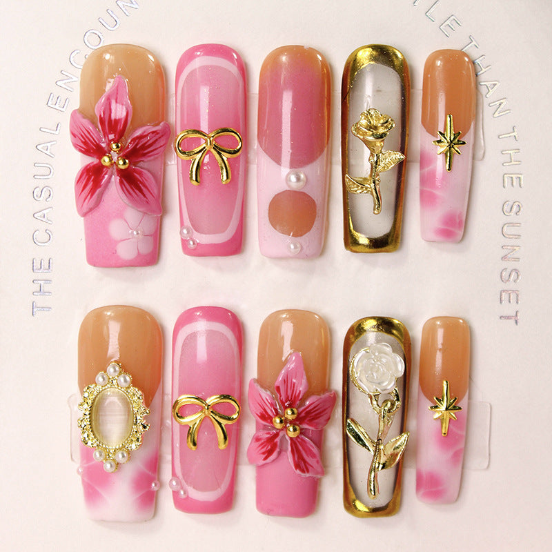 Nail art set with floral designs Kalsten
