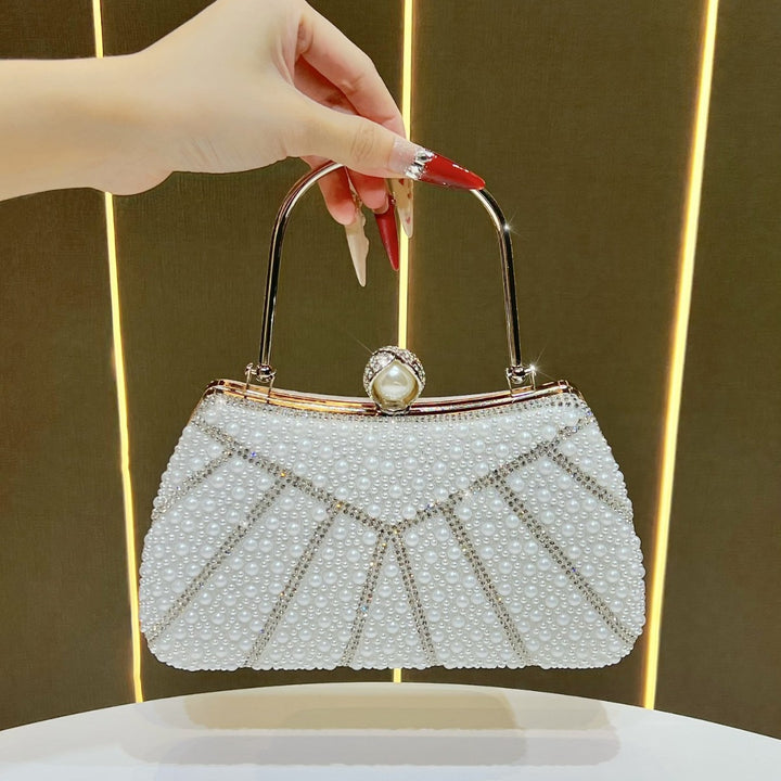 Pearlescent Beaded Evening Clutch