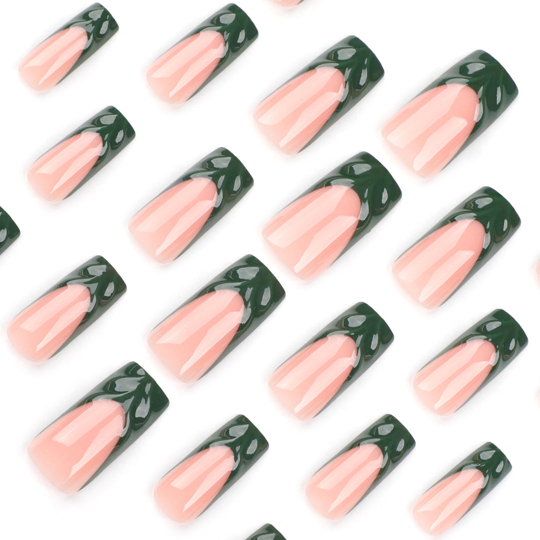 Artful Nail Art with Green Accents Kalsten