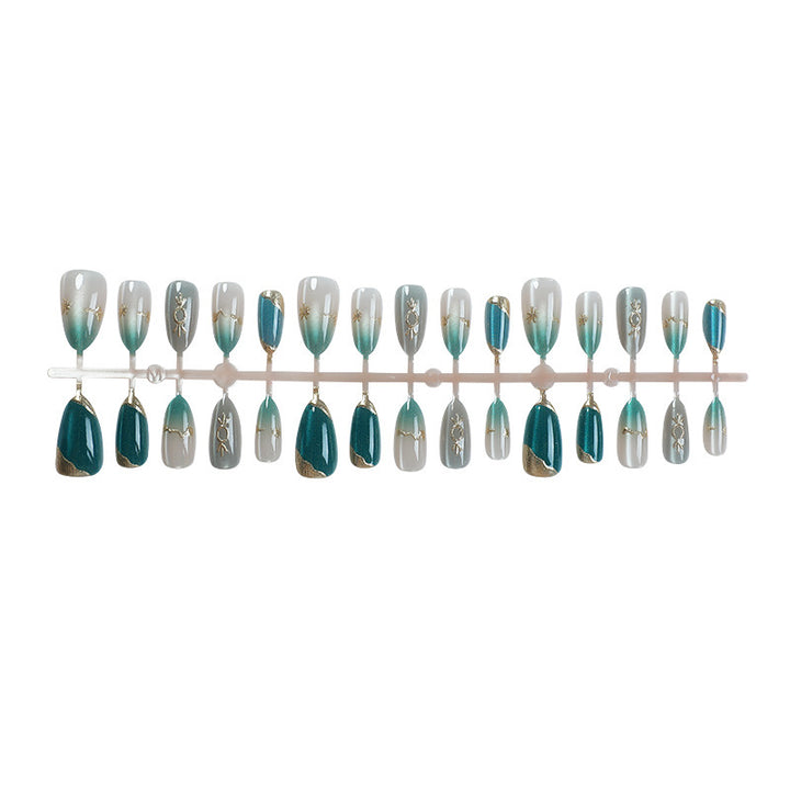 Decorative Press-On Nail Art Set with Gem Accents Kalsten