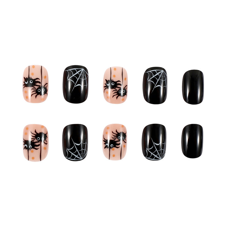 Halloween Themed Spider and Web Nail Art Kalsten