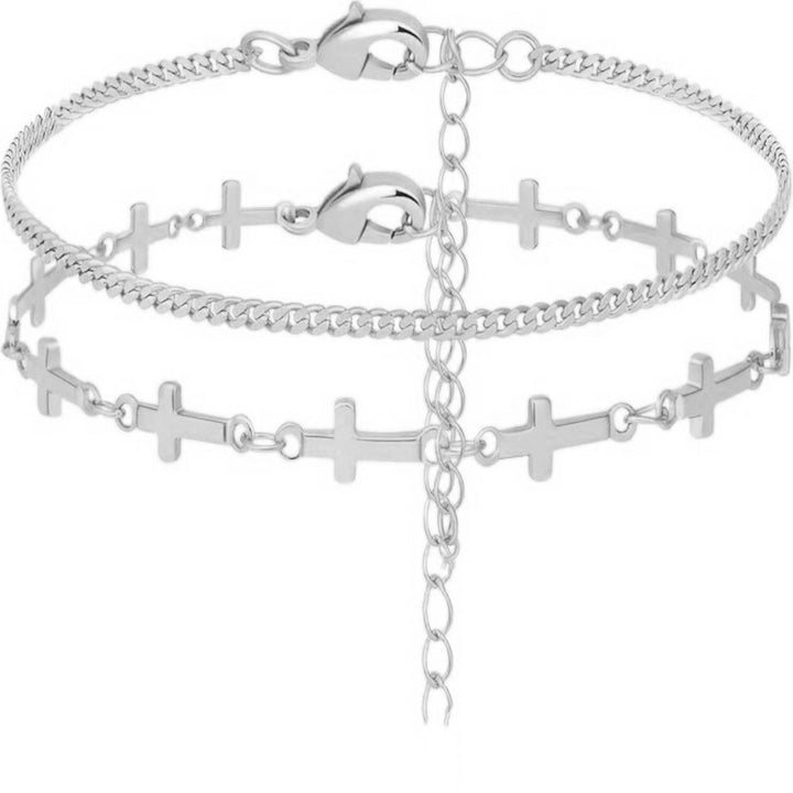 Layered Cross Charm Bracelet Kalsten