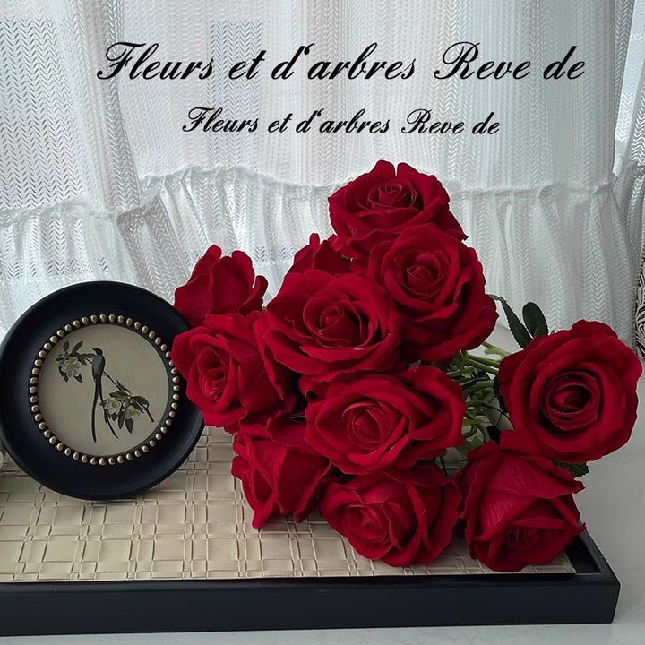 Realistic Faux Rose Floral Decor