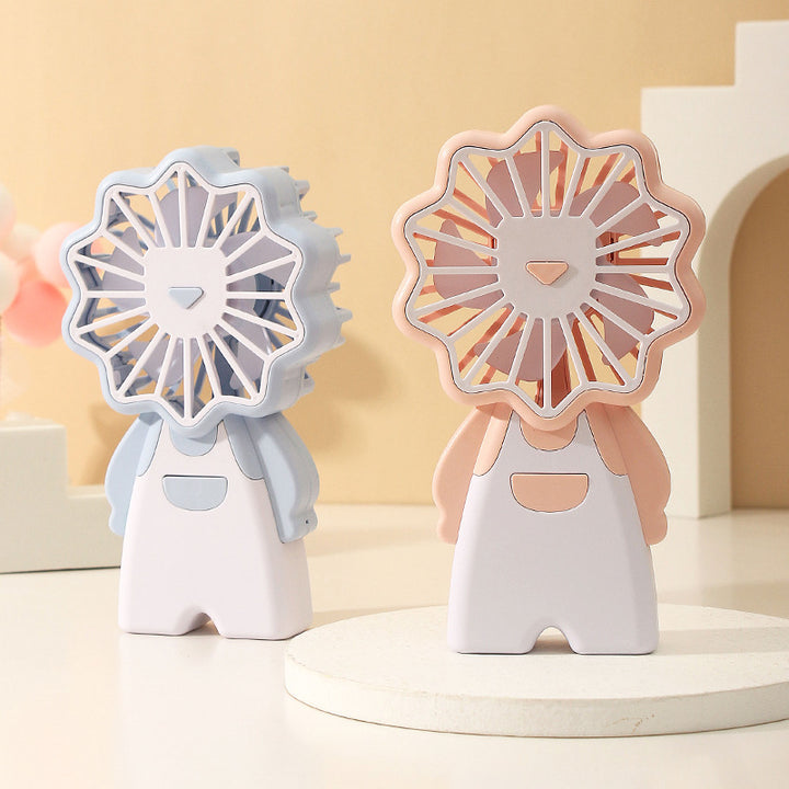 Ladies Portable Hand Fan in Cute Lion Design Kalsten