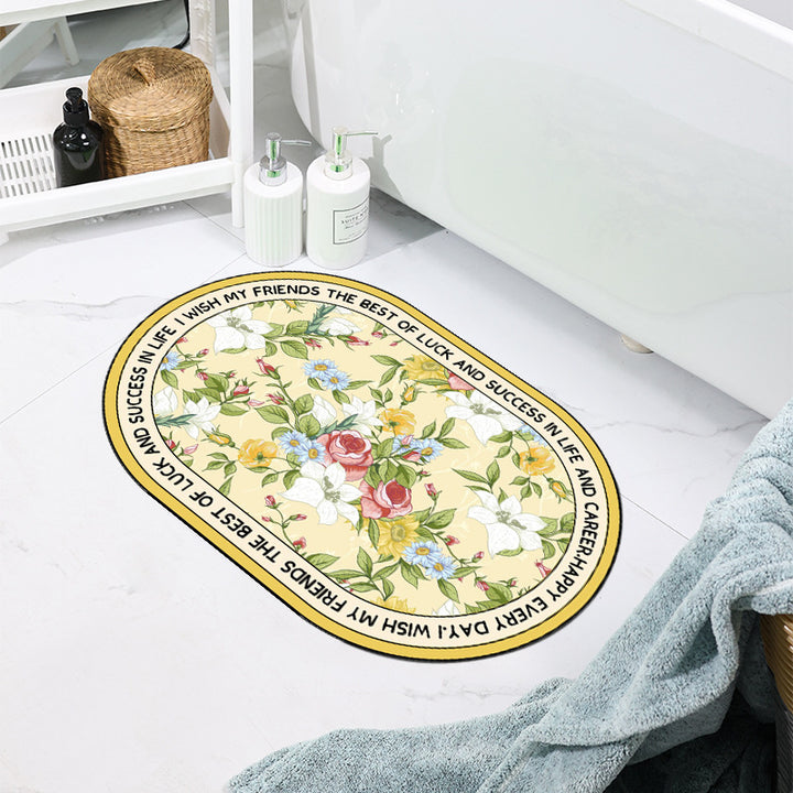 Floral Patterned Bathroom Mat Kalsten