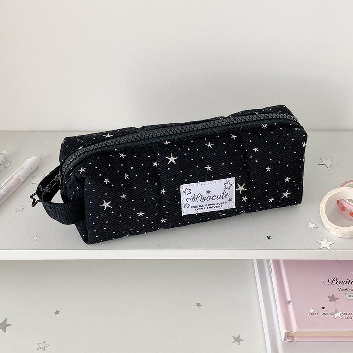 Star Patterned Canvas Pencil Case