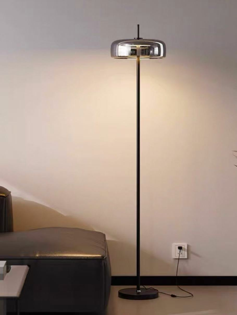 Minimalist Floor Lamp with Transparent Shade
