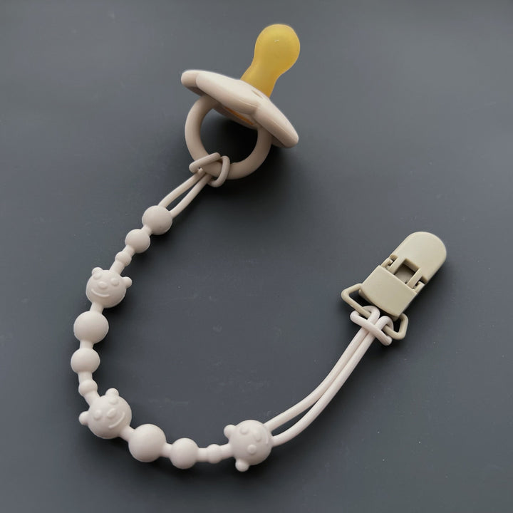 Silicone Beaded Pacifier Clip with Safety Lock