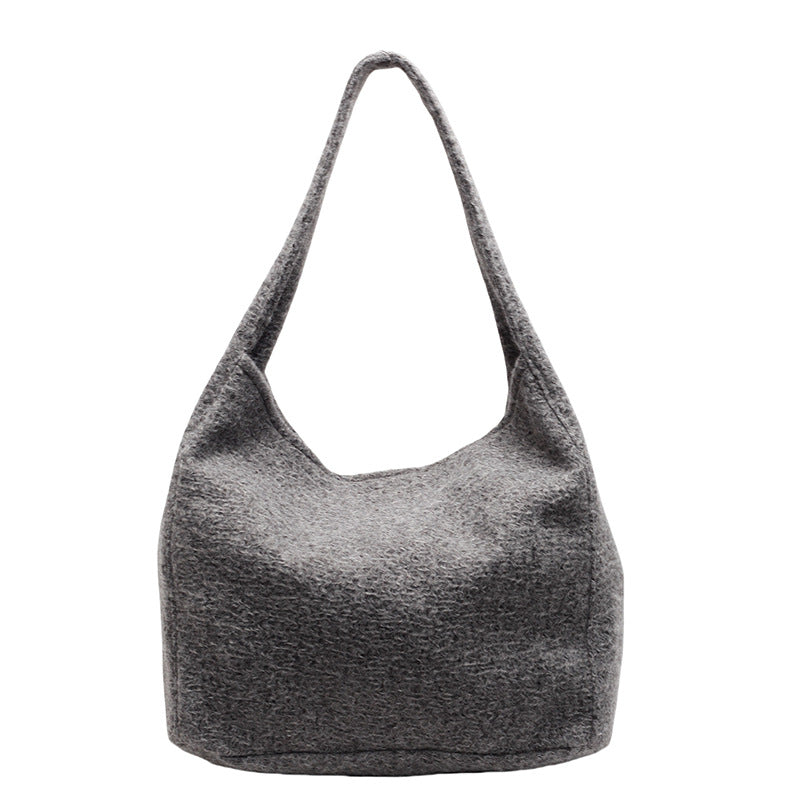 Cozy Textured Shoulder Tote Bag