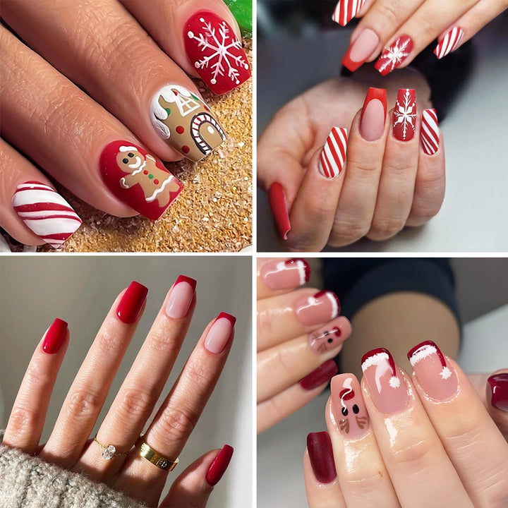 Creative Nail Art Set with Winter Motifs and Glitter Effects Kalsten