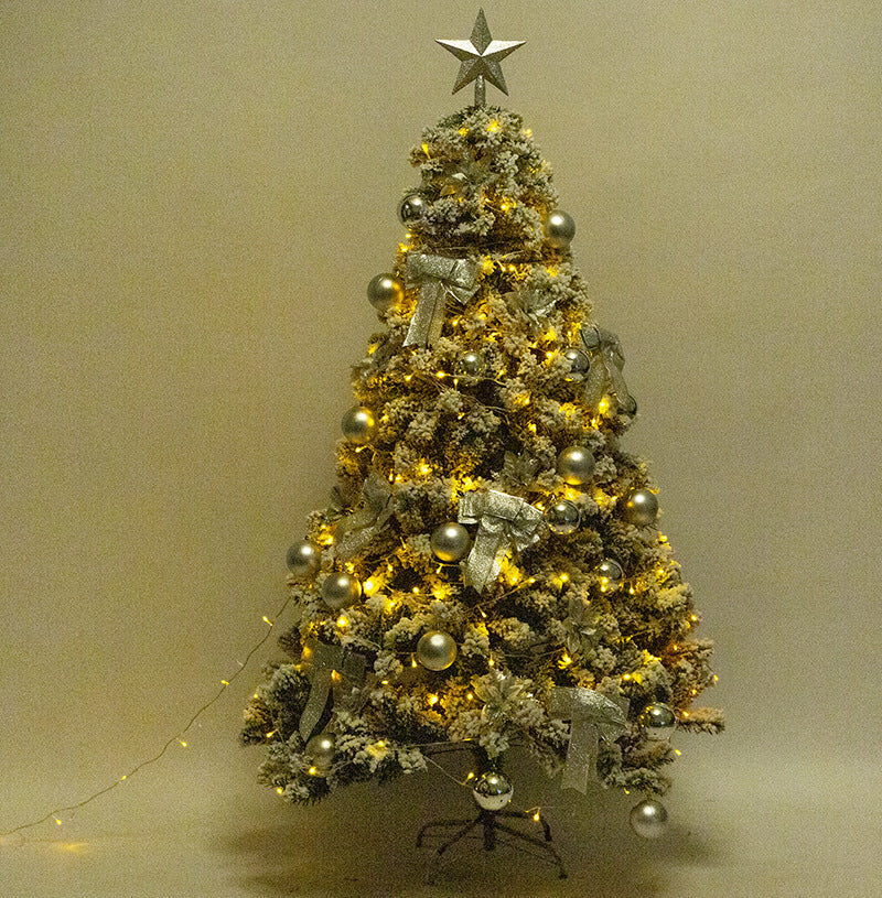 Premium Flocked Christmas Tree with Decorative Ornaments Kalsten