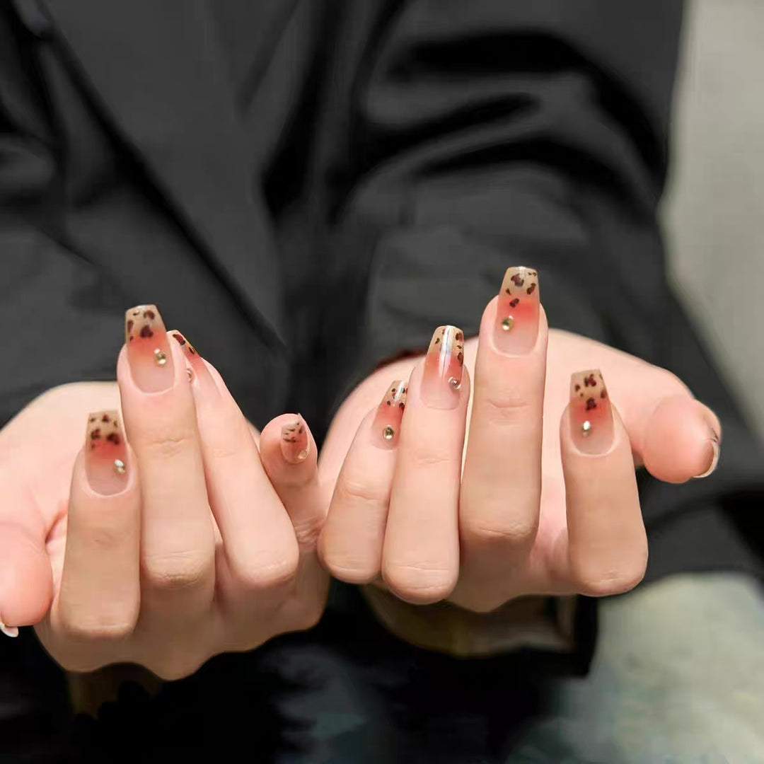Elegant Stiletto Press-On Nails with Intricate Floral Accents Kalsten