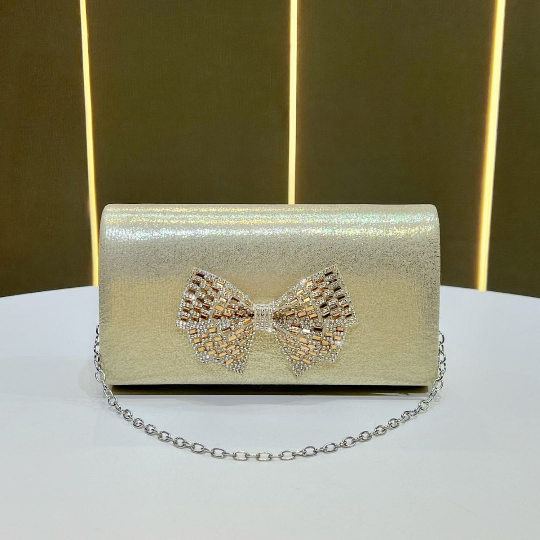 Bow-Decorated Evening Clutch