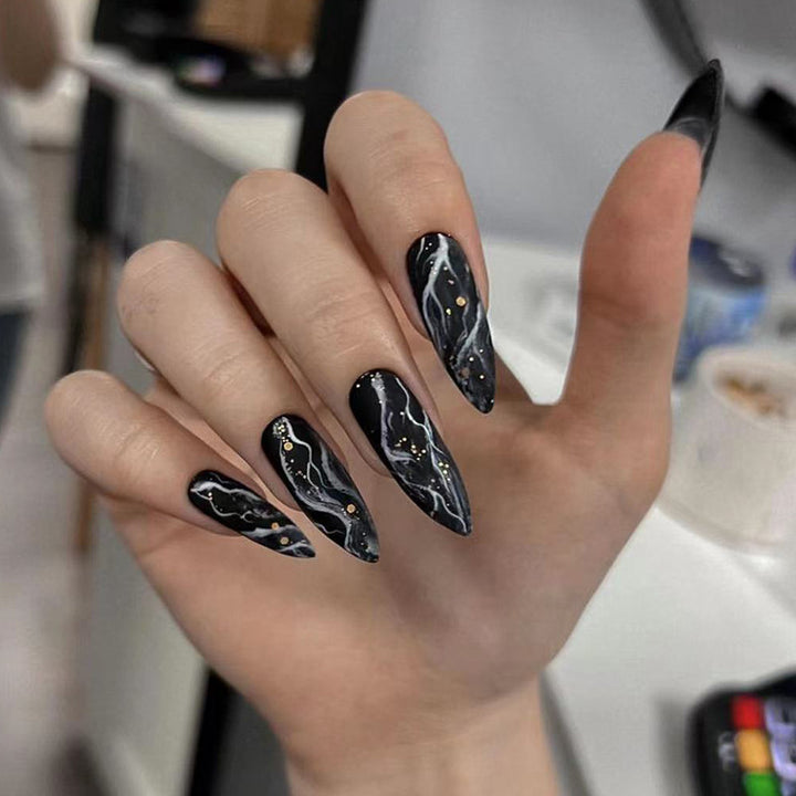 Elegant Marble Effect Press-On Nails Kalsten