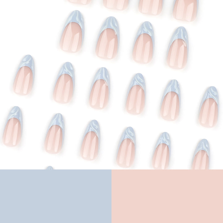 Elegant Nail Extensions with Creative Wave Design Kalsten