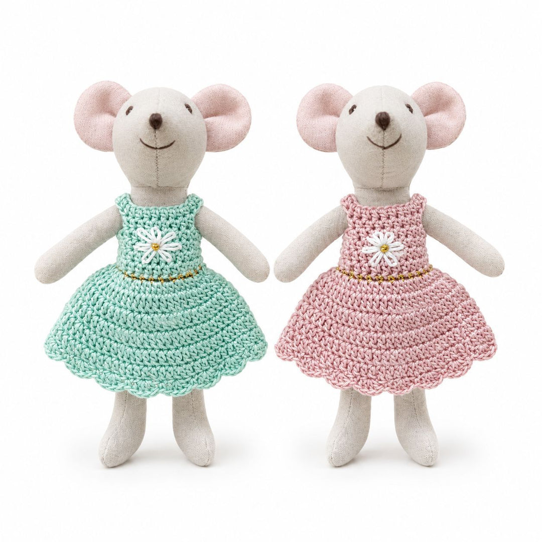 Hand-stitched Linen Mouse Doll