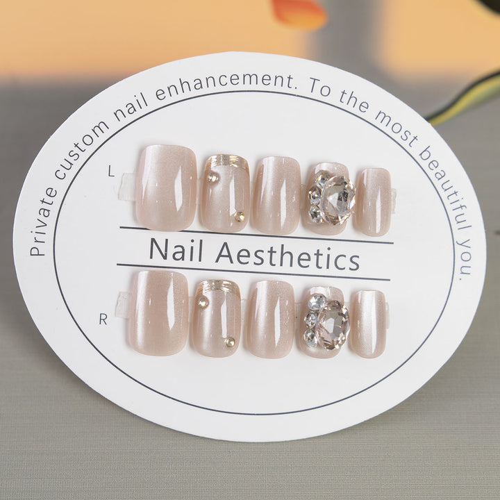 Rhinestone-Embellished Press-On Nail Set