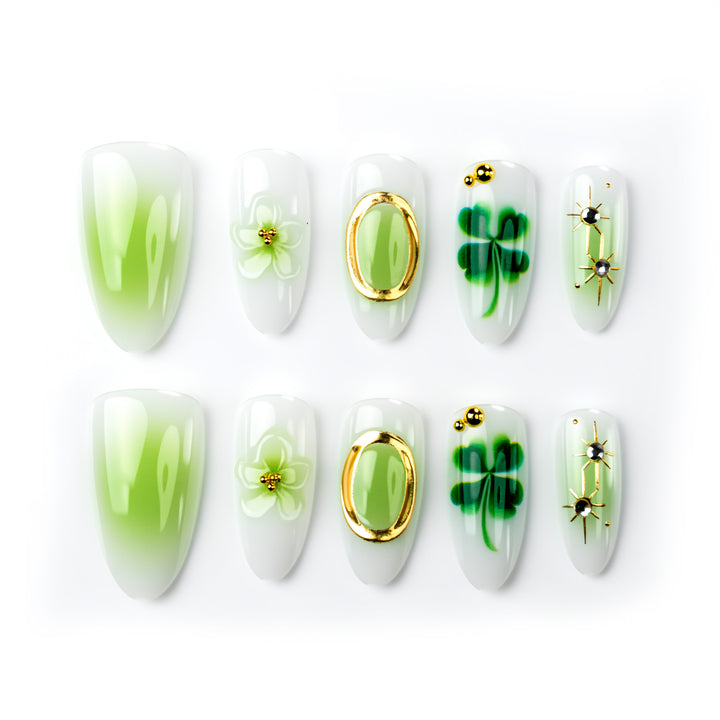 Artistic Floral-Embellished Press-On Nails Kalsten 1790636526