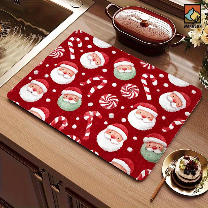 Festive Christmas-Themed Kitchen Mat