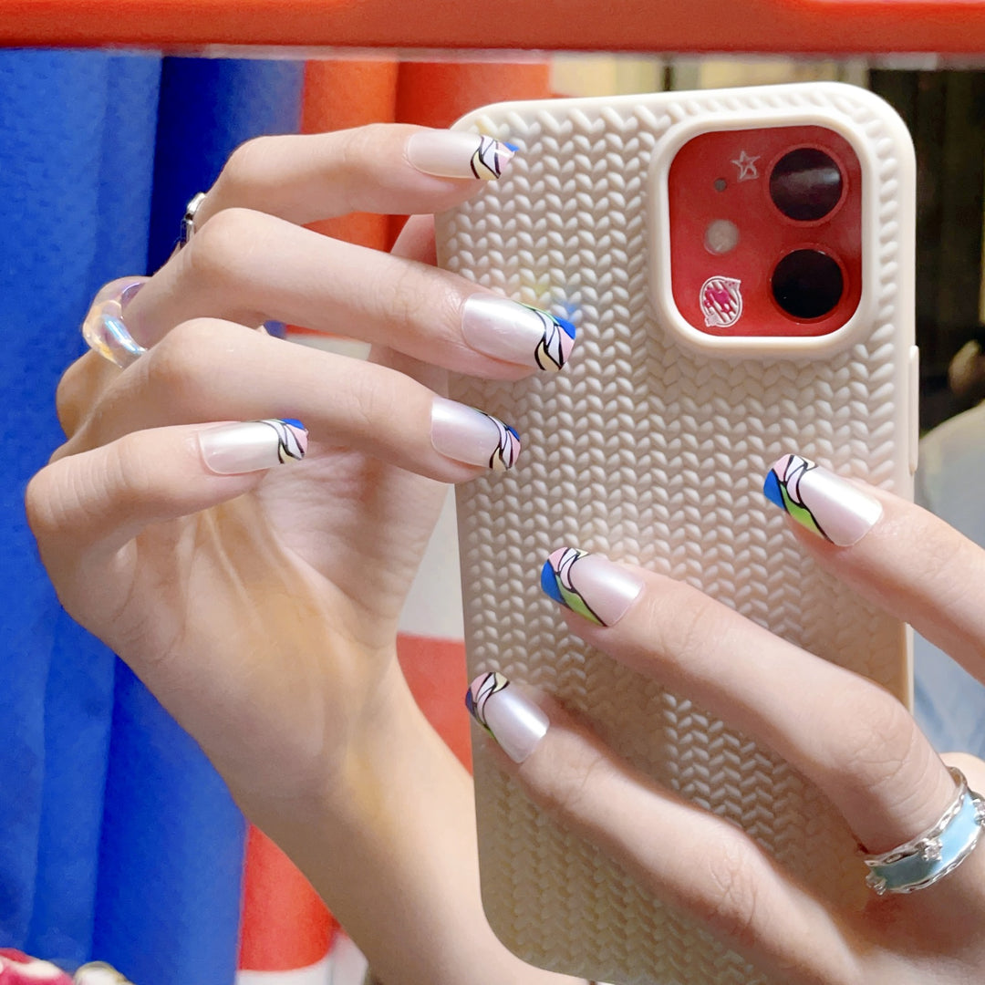 Creative Abstract Press-On Nail Set