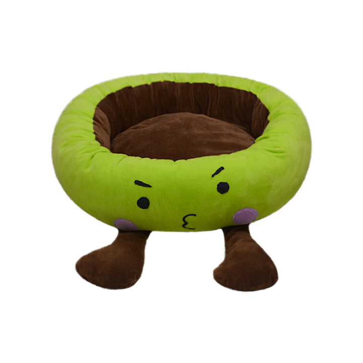 Cute Animal-Themed Plush Dog Bed