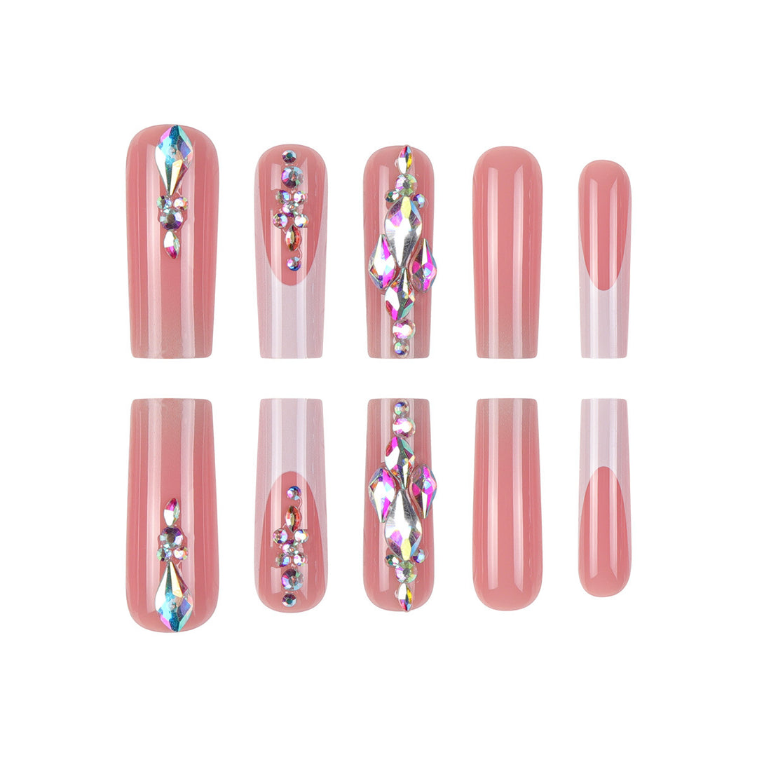 Glamorous Rhinestone-Embellished Press-On Nail Set Kalsten